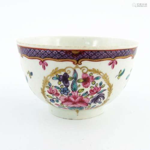 A Worcester polychrome tea bowl, circa 1