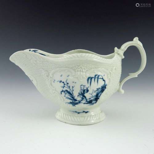 A Worcester blue and white relief moulde