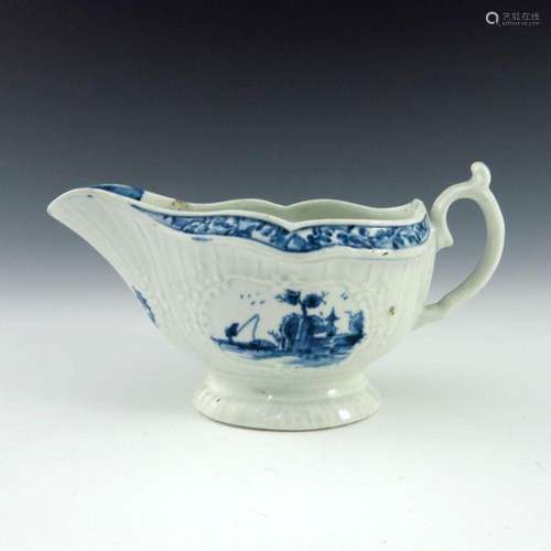 A Worcester blue and white relief moulde