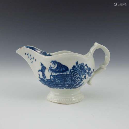 A Worcester blue and white cream boat, c