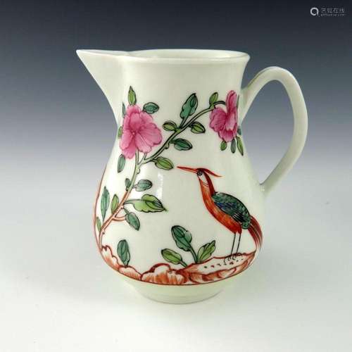 A Worcester polychrome cream jug, circa