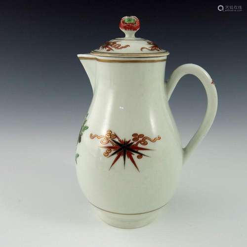 A Worcester polychrome jug and cover, ci