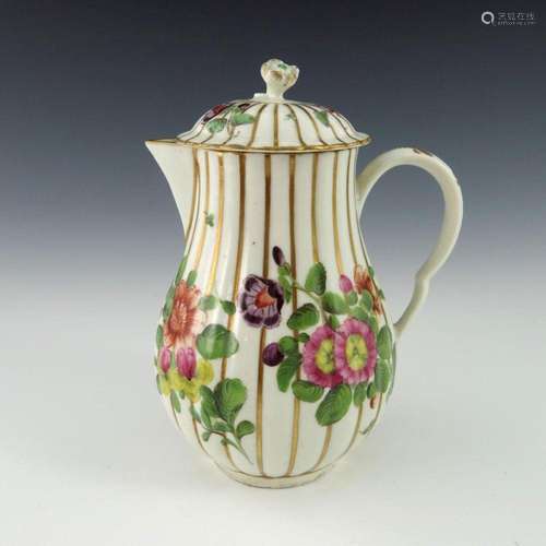 A Worcester polychrome jug and cover, ci