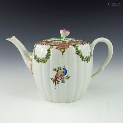 A Worcester polychrome teapot, circa 177