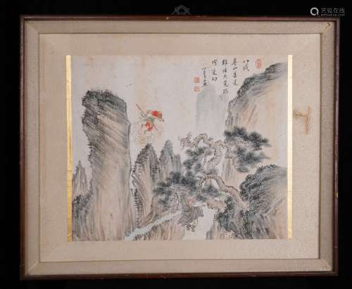 A Chinese Landscape Painting, Pu Ru mark
