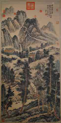 A Chinese Landscape Painting, Shi Xi Mark