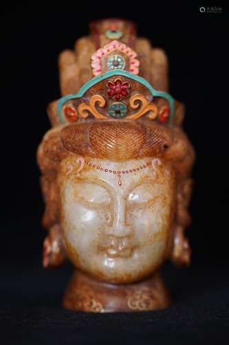 A Jade Buddha Head Figure Ornament