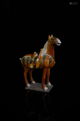 A Tang Three Colored Poercelain Horse Figure