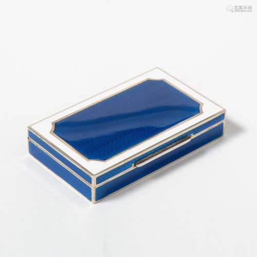 A SILVER AND ENAMEL BOX BY CARTIER