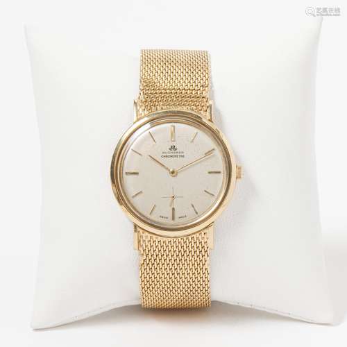 A YELLOW GOLD BUCHERER WRISTWATCH