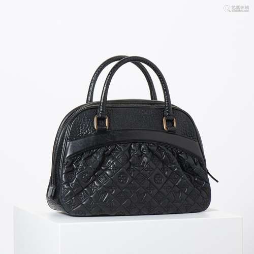 A LOUIS VUITTON LIMITED EDITION BLACK LAMBSKIN LEATHER MONOG...