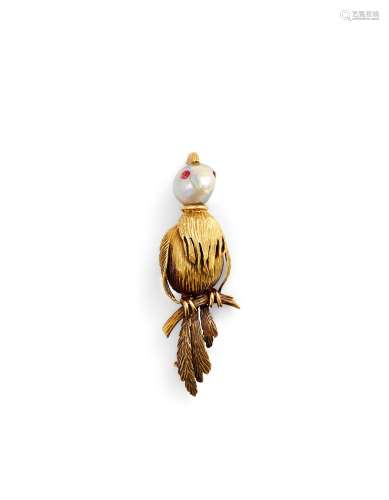 PAUL BERTRAND PARROT BROOCH