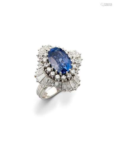 SAPPHIRE & DIAMOND BALLERINA RING