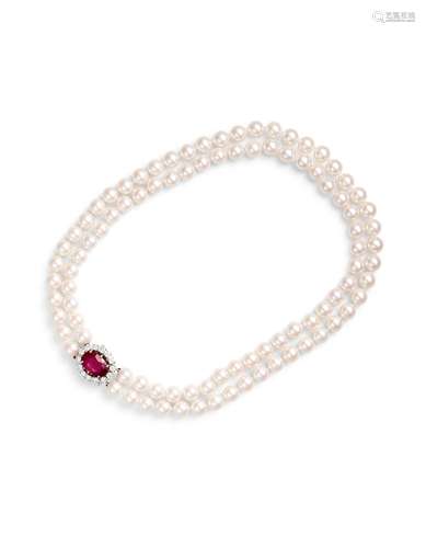 PEARL & RUBY NECKLACE