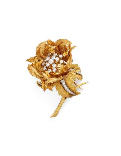 DIAMOND FLOWER BROOCH