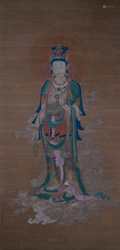 A Chinese Buddha Painting Mark Ding Guanpeng