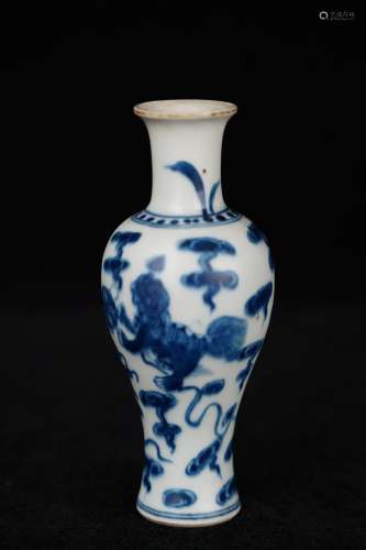 A Blue and White Landscape Pattern Porcelain Vase