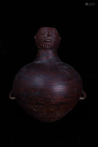 A Man Head Pottery Pot