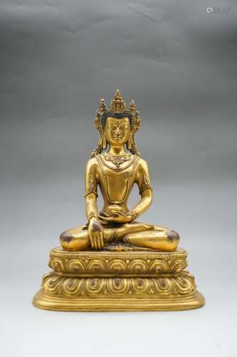 A Gilt Bronze Seating Buddha