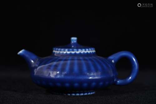 A Blue Glazed Tea Pot
