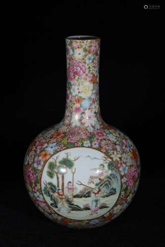 A Flower Base Character Story Porcelain Vase