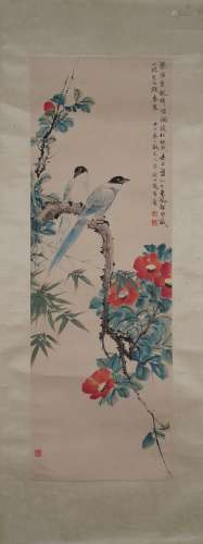 A Chinese Flower And Birds Painting Mark Yan Balong