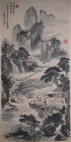 A Chinese Landscape  Painting Mark Wang Hui