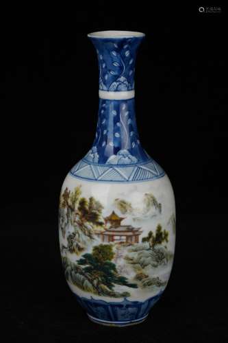 A Blue And White Flower Porcelain Vase