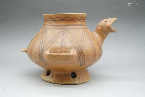 A Duckbilled Pottery Double Ears Bottle