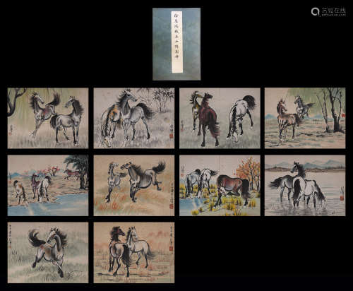 A Chinese Horses Painting Album Mark Xu Beihong