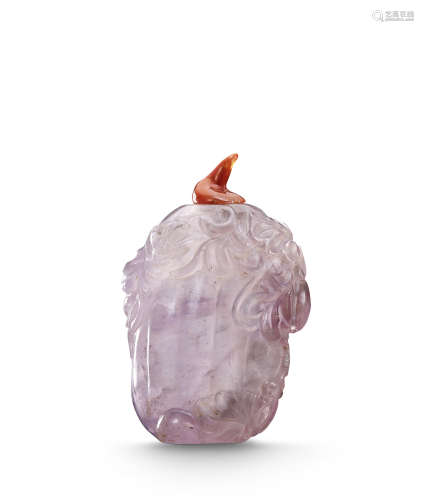 清 紫水晶瓜瓞绵延鼻烟壶