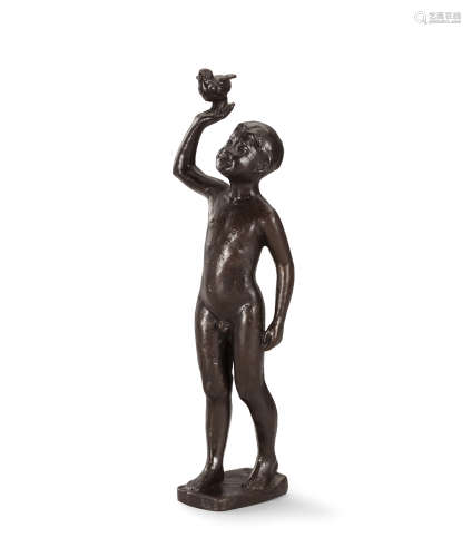 颜水龙（1903-1997） 铜雕初生之喜