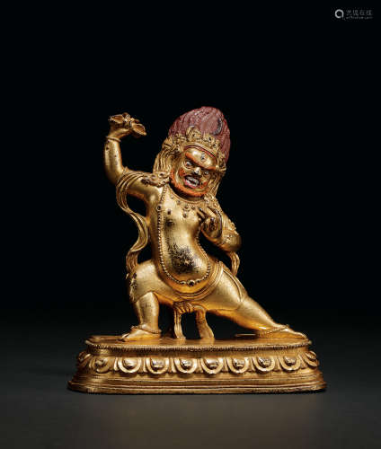 十八世纪 铜鎏金金刚手菩萨立像
