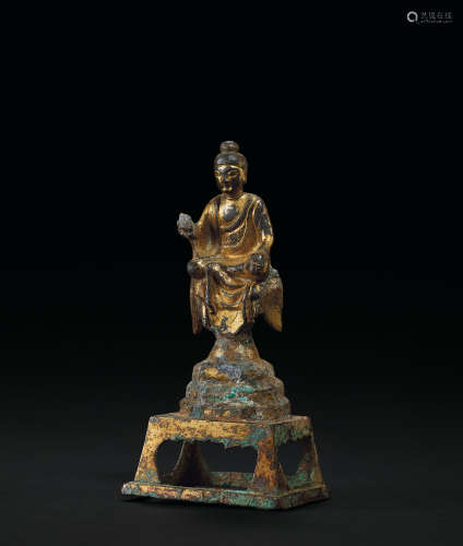 唐 铜鎏金阿弥陀佛坐像