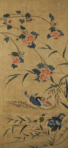 Embroidered Silk Kesi Flower Panel