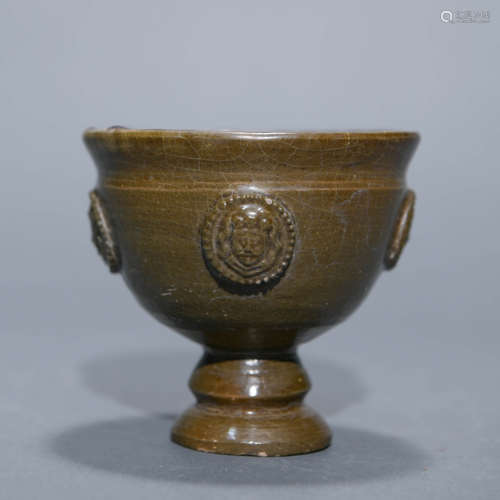 Brown Glaze Stem Bowl