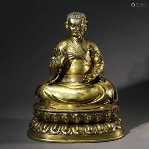 Gilt Bronze Figure of Guru