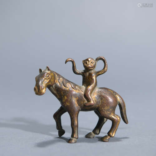 Bronze Figure of Horse and Monkey