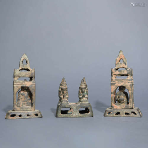 Set of Bronze Buddha Statues