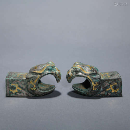 Pair of Gilt Bonze Carriage Fittings