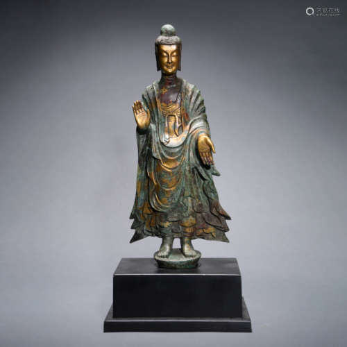 Gilt Bronze Figure of Standing Buddha