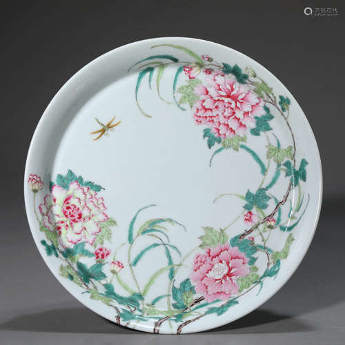 Famille Rose Peony Plate