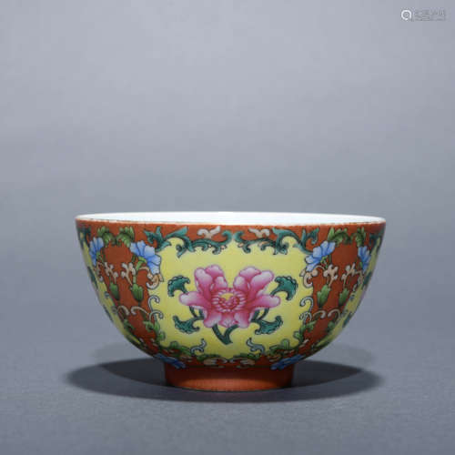 Falangcai Glaze Flower Bowl