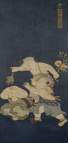 Embroidered Silk Kesi of Figure