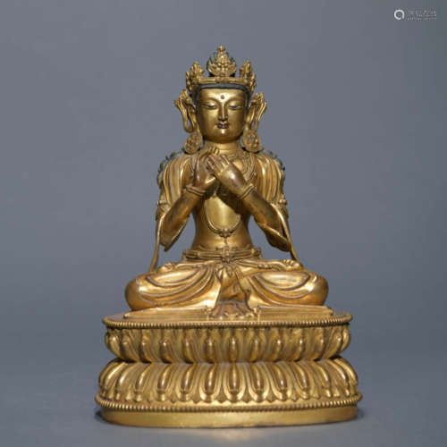 Gilt Bronze Figure of Vairocana