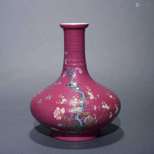 Rouge-Red Glaze Flower Bottle Vase