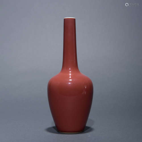 Sacrificial Red Glaze Guanyin Vase