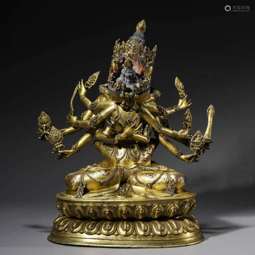 Gilt Bronze Figure of Guhyasamaja