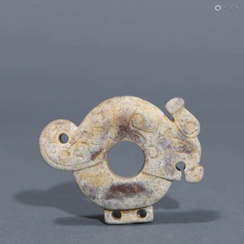 Carved Chicken Bone White Chilong Pendant