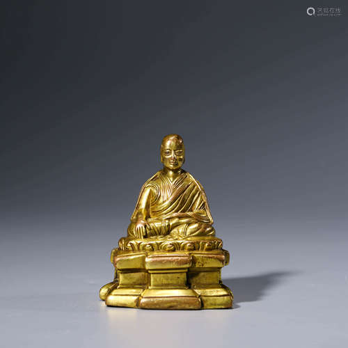 Gilt Bronze Figure of Guru